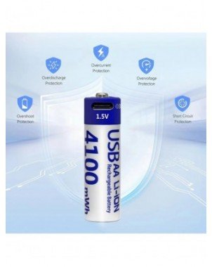 MATOV Highest Capacity 1.5V 4100mWh AA Rechargeable Battery USB