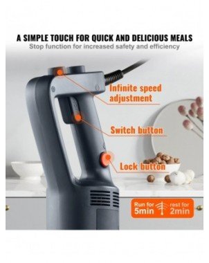 SucceBuy 16" Commercial Immersion Blender Heavy Duty Hand Mixer