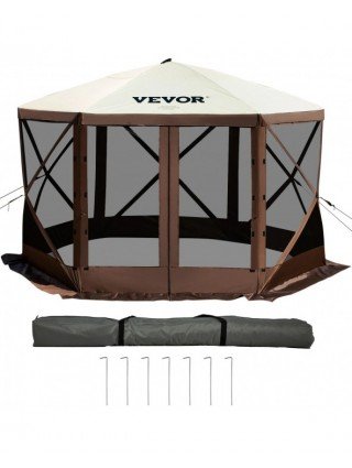 Pop-up Camping Gazebo Camping Canopy Shelter 6 Sided 12' x 12'