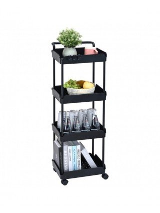 4-Tier Rolling Utility Cart Kitchen Organizer Shelves with