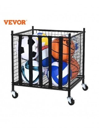 Rolling Sports Ball Storage Cart Sport Equipment for Indoor