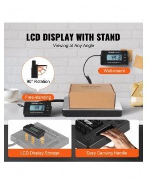 440lbs Digital Shipping Scale with Timer Tare Function HD LCD