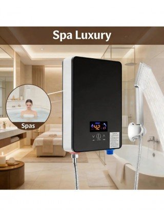 Black 6500W Water Heater 220V High Power Instant Electric Water