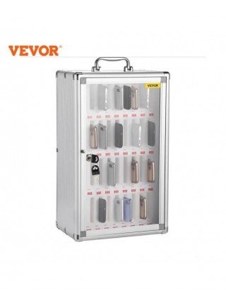 36 Slots Cell Phone Cabinet Silver Aluminum Alloy Pocket Chart