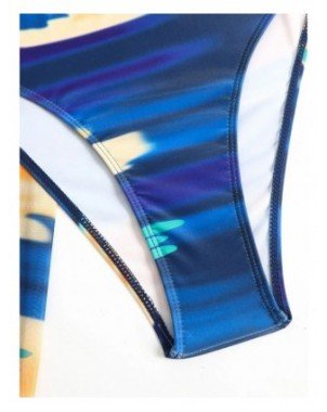 Lady Print 3 Piece Skirt Bikini Set Women One-should Swimsuit