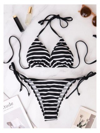 Two Piece Set Triangle Bandage Female Beachwear Summer Sexy