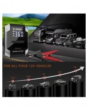 Car Jump Starter 26800mAh Power Bank 150PSI Pump Air Compressor