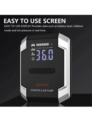 Car Jump Starter 26800mAh Power Bank 150PSI Pump Air Compressor