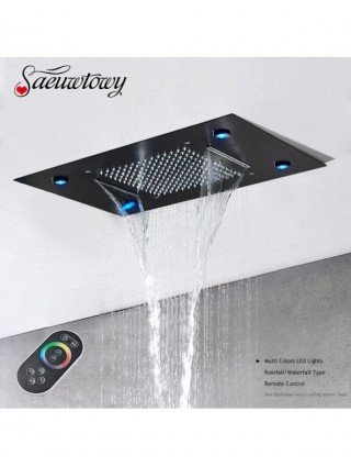 35*50cm Embed Ceiling LED Shower Head High Flow Shower Mixer