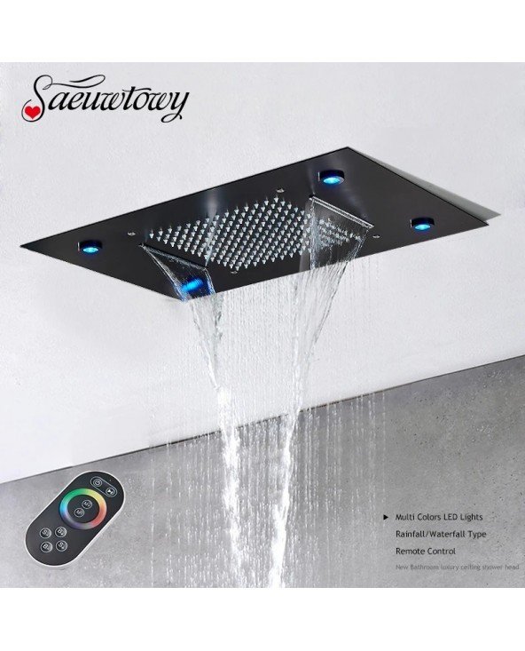 35*50cm Embed Ceiling LED Shower Head High Flow Shower Mixer