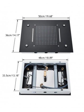 35*50cm Embed Ceiling LED Shower Head High Flow Shower Mixer
