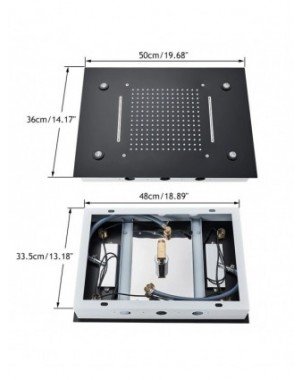 35*50cm Embed Ceiling LED Shower Head High Flow Shower Mixer