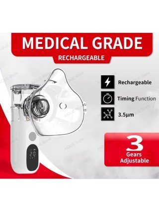 AiQUE 3.5μm Rechargeable Mesh Nebulizer with LED Screen Silent