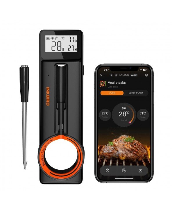 WiFi Meat Thermometer, 5mm Ultra Thin Probe, Bluetooth 5.4, 26