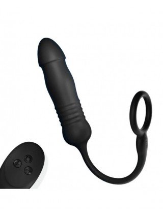 Thrusting Anal Vibrator Prostate Massager with Penis Ring Sex Toy Vibr