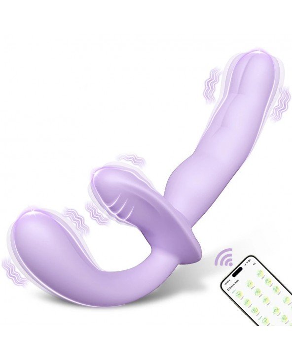 APP Control Double-Ended Vibrator for Women G-Spot Dildo Penis