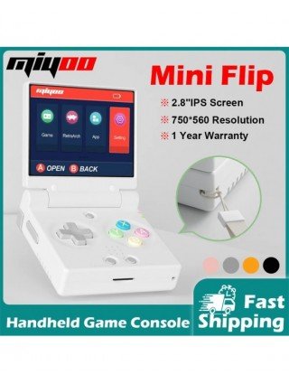 MIYOO Mini Flip Handheld Game Console 2.8''IPS 750*560 Screen