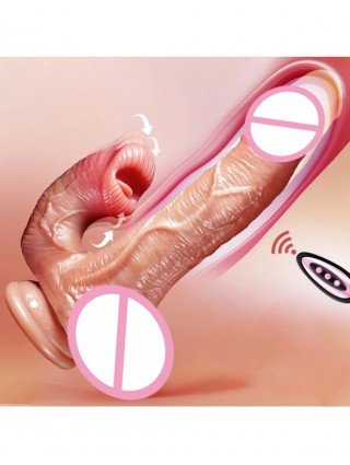 Realistic Dildo Telescopic Vibrator Remote Control Female
