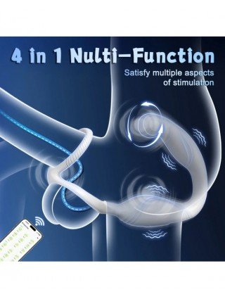 APP Control Rotation Anal Plug for Men Butt Plug Cock Ring