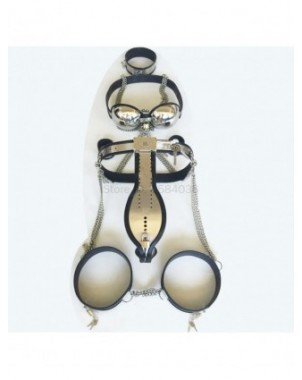 5PCS Set Male Chastity Device Stainless Steel Waist Belt Neck