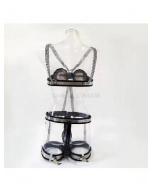 5PCS Set Male Chastity Device Stainless Steel Waist Belt Neck