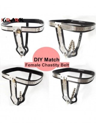 Female Chastity Device Metal Panties Vagina Lock Sexy Leather