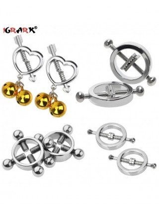 1 Pair Stainless Steel Metal Nipple Clamps Breast Clip Slave
