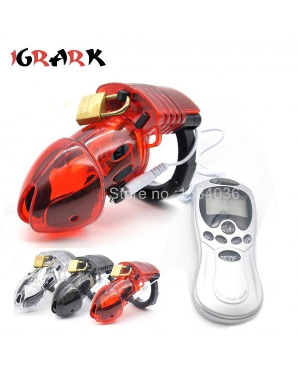 Male Chastity Device Electric Shock Box Control Penis Cage Glans Dick