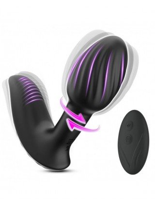 Wireless Remote 9 Modes Anal Plug Vibrator 360 Rotation