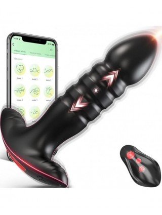 Bluetooth App Thrusting Anal Plug Vibrator Remote Control