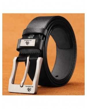 Genuine Leather For Men's High Quality Buckle Jeans Cowskin