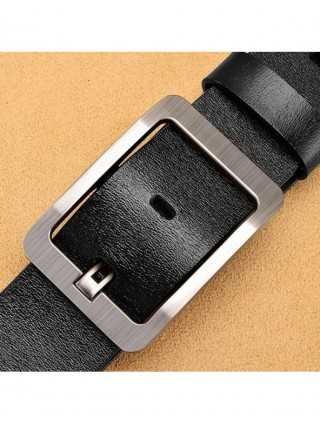 Genuine Leather For Men's High Quality Buckle Jeans Cowskin