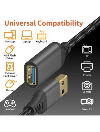 USB 3.0 Male To Female High Speed Transmission Data Cable
