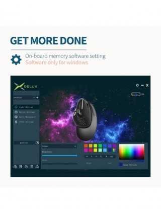 Komponentai ir išoriniai įrenginiai-Pelės-Delux M618XSD Seeker Ergonomiška vertikali pelė su