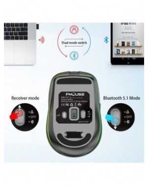 Belaidė pelė „Bluetooth 5.0“ įkraunama tyli