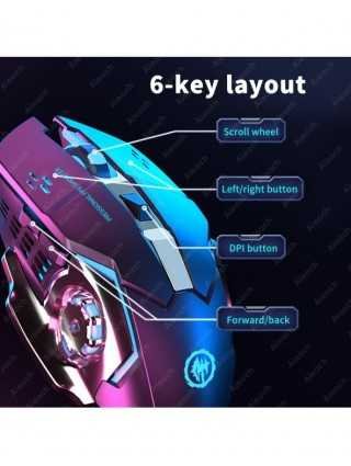 Mechaninė „E-Sports“ belaidė „Bluetooth“ pelė, įkraunama