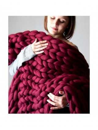 WOSTAR Fashion chunky merino wool blanket thick large yarn
