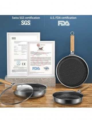 316 Stainless Steel Pan Non-stick Frying Pan Household Steak