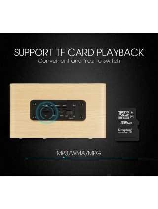 TOPROAD Wooden Wireless Bluetooth Speaker Portable HiFi Shock
