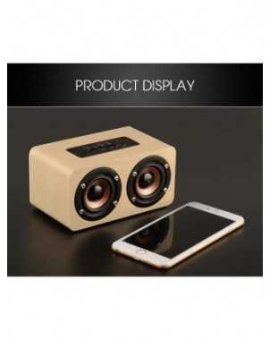 TOPROAD Wooden Wireless Bluetooth Speaker Portable HiFi Shock