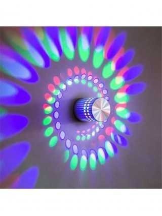 LED spiralinis skylės sieninis šviestuvas 16 spalvų su RGB