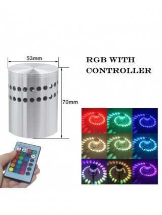 LED Spiral Hole Wall Light 16 Colors With RGB Remote Control