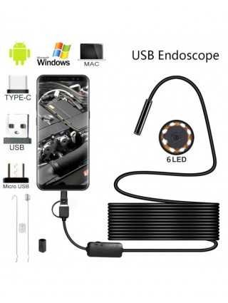 5.5mm Mini Endoscope Camera Type C USB Inspection Borescope