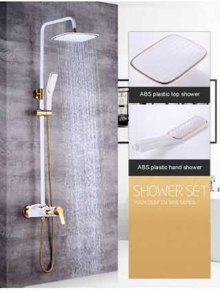 Home Improvement-Hardware-white gold shower faucet bronze white