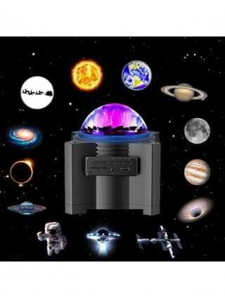 Vidinis apšvietimas-Naktinės lemputės-Muzikos garsiakalbis Star Galaxy projektorius Įkraunamas