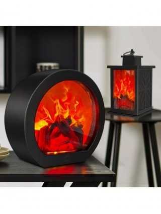 Indoor Lighting-Night Lights-Fireplace Decorative Lantern Night