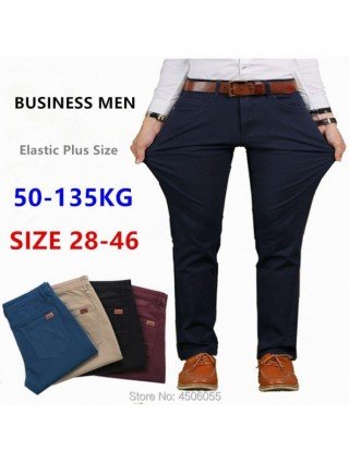 Kelnės-Džinsai-Kelnės vyriškos verslo tiesios medvilnės kelnės elastingas Slim Fit