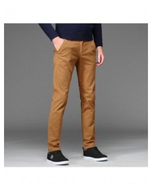 Kelnės-Džinsai-Kelnės vyriškos verslo tiesios medvilnės kelnės elastingas Slim Fit