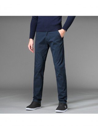 Kelnės-Džinsai-Kelnės vyriškos verslo tiesios medvilnės kelnės elastingas Slim Fit
