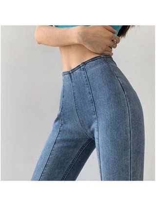 Kelnės ir pėdkelnės-Džinsai-Moterų džinsai Aukšto juosmens tempimo džinsai Moterų plonos